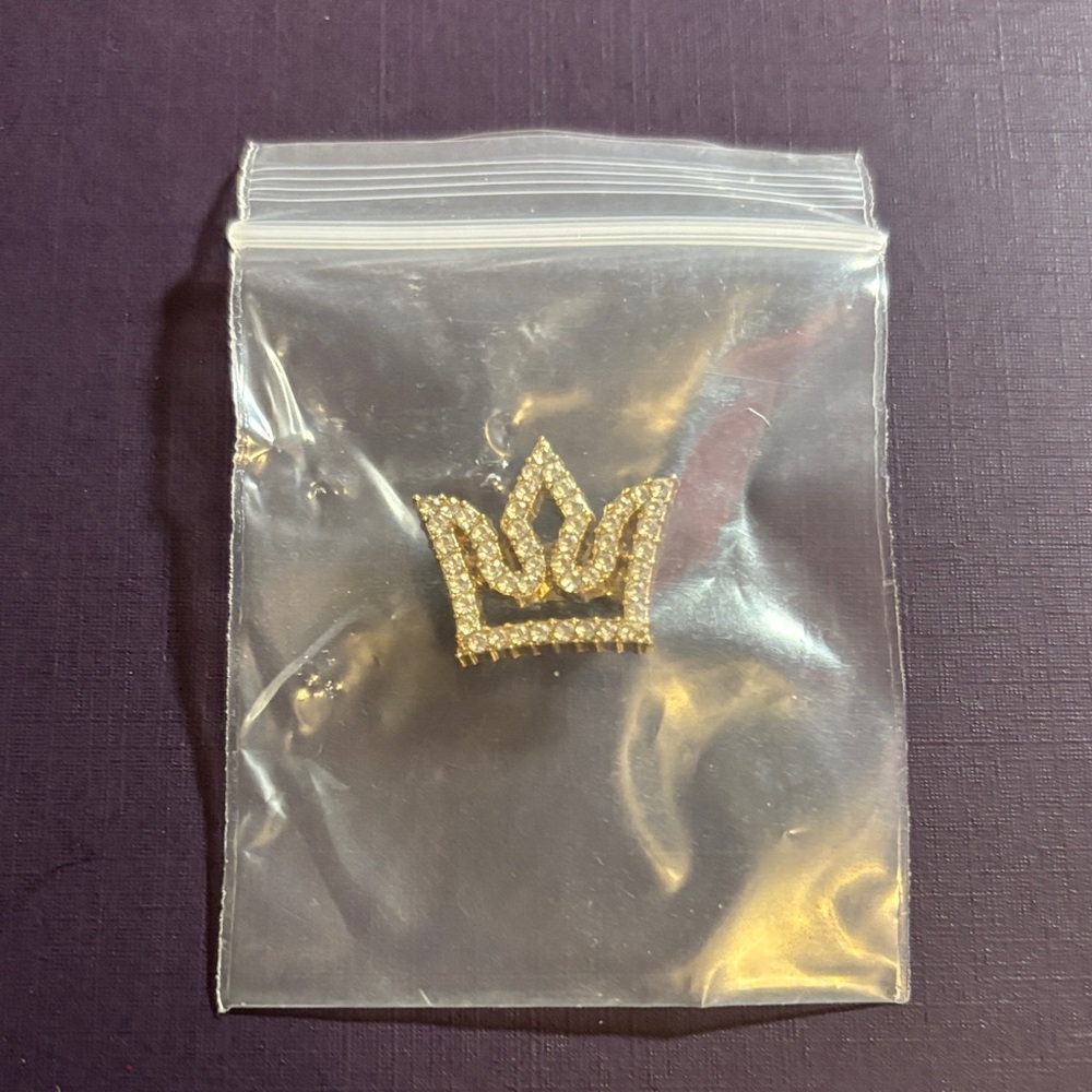 Gold Crown Brooch